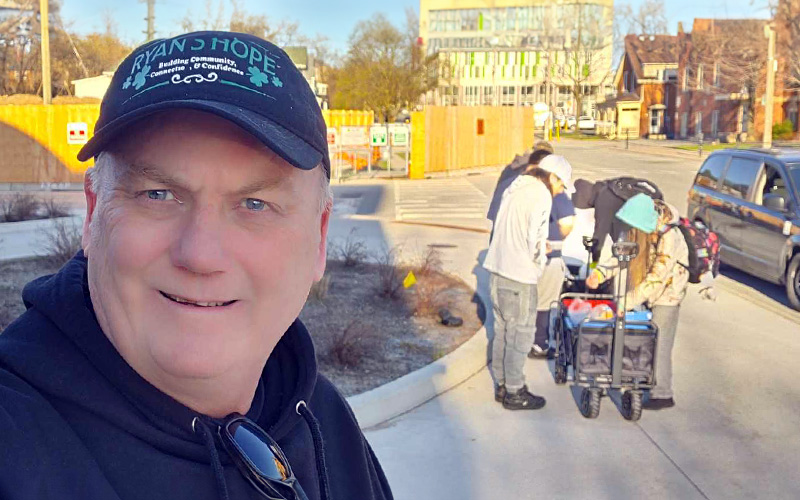This is our Producer in Barrie last night helping to feed those who are forced to live without shelter in our local homeless community.